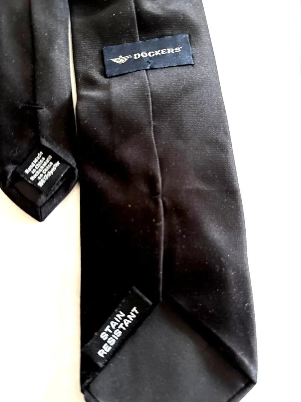 Dockers Mens Black Stain-Resistant Tie Handmade In China 100% Polyester